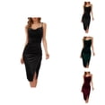 thumbnail image 1 of formal Gowns and Evening Dresses Holiday Party Dresses for Women Fashion Solid Sleeveless Sheath Velvet Asymmetrical Party Elegant Dresses Evening Dress, 1 of 9