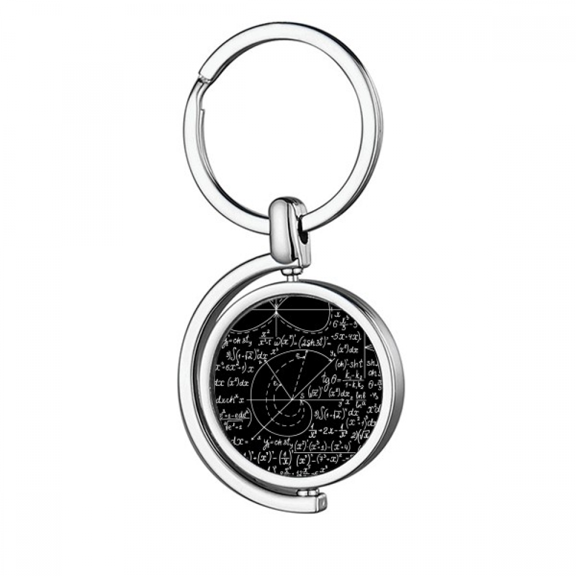 formulas science calculus rotating keychain metal keyring holder