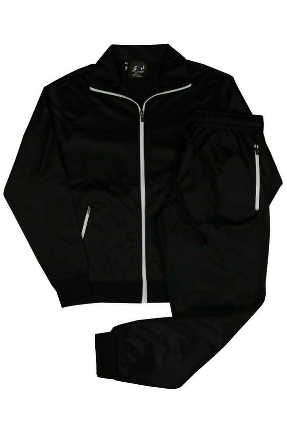 Men's Classic Solid Jogger Tracksuit, Athletic Outfit Set, Sizes S-5XL