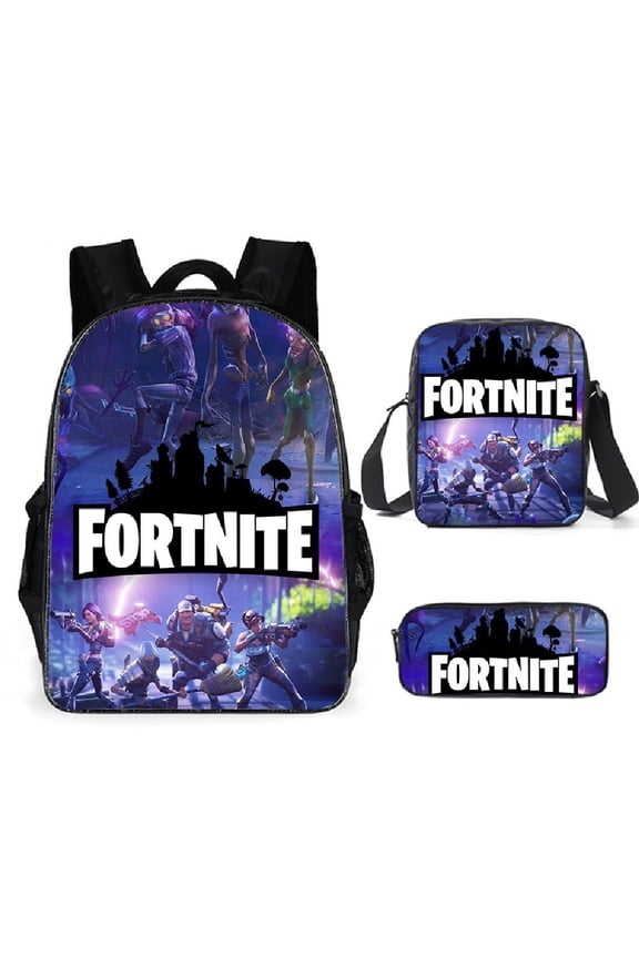 fortnite Backpack | Gamer Black Rucksack | Green Creeper Zombie Skeleton Enderman & Cave Spider