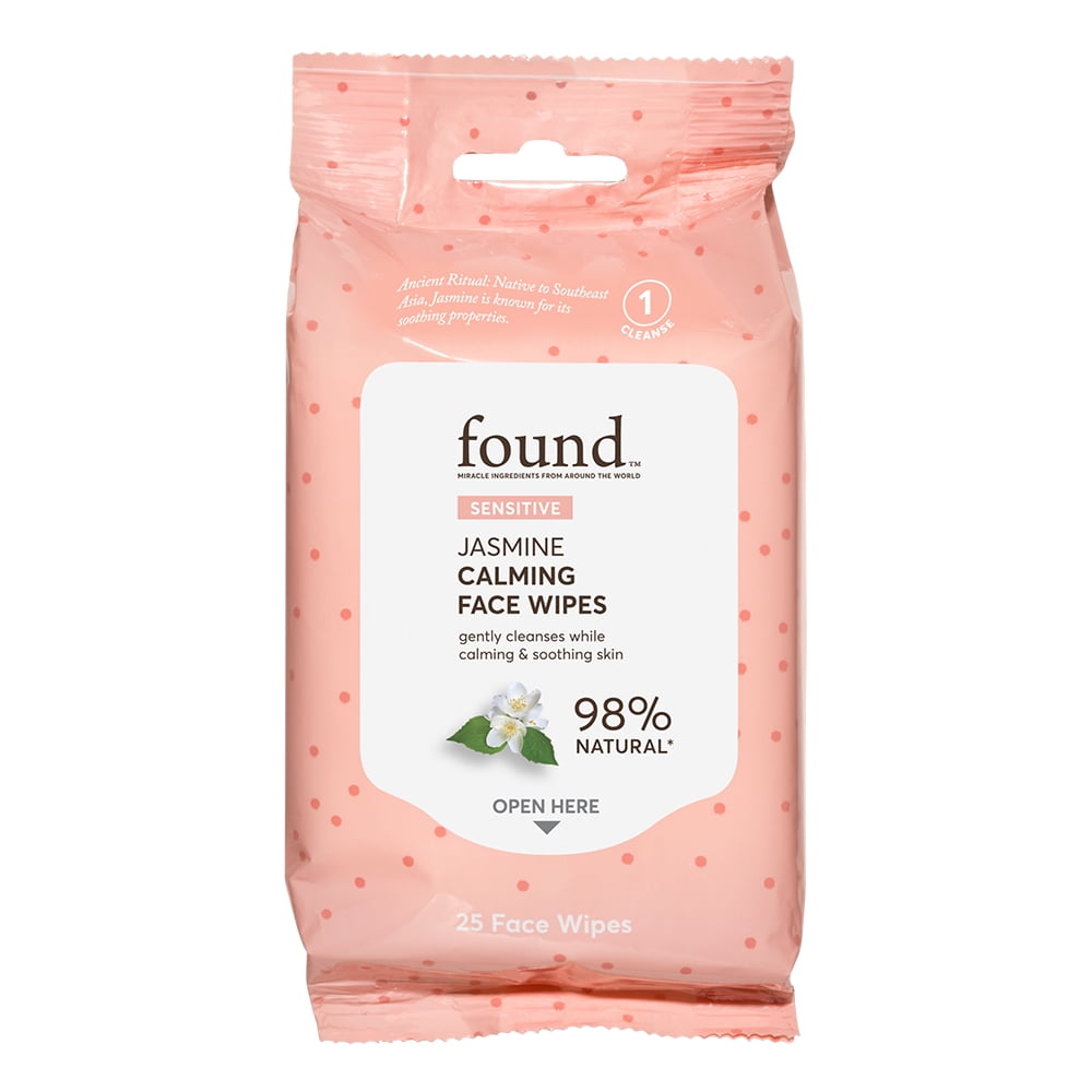 found Sensitive Jasmine Calming Face Wipes, 25 Count