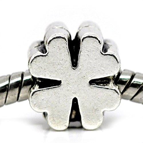 four Leaf Clover Charm European Bead Compatible for Most European Snake Chain Bracelet