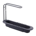thumbnail image 1 of Telescopic Sink Storage Rack, Retractable Sink Drainer with Bracket and Crossbar Sink Storage Rack Kitchen Telescopic Sink Storage Rack(Black), 1 of 1