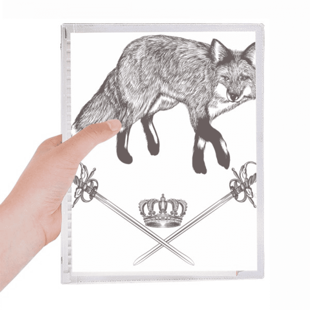 fox crown animal baroque style notebook loose diary refillable journal statiry