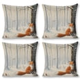 thumbnail image 1 of fox snowy forest birds linen throw pillowcase decoration pillowcase gifting preferred 20x20 inch cushion cover 4 sets sofa pillowcase sofa bedroom living room car, 1 of 8