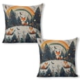 thumbnail image 1 of fox trees rainbow Linen toss pillowcase decoration pillowcase gifting preferred 20x20 inch cushion cover 2 sets sofa pillowcase sofa bedroom living room car, 1 of 8