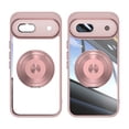 thumbnail image 1 of for Google Pixel 8a Back Case with Lens Protector, Slim TPU Frame Rotating Ring Bracket Magnetic PC Clear Back Anti-Scratch Anti-fingerprint Phone Case for Google Pixel 8a, Pink, 1 of 7