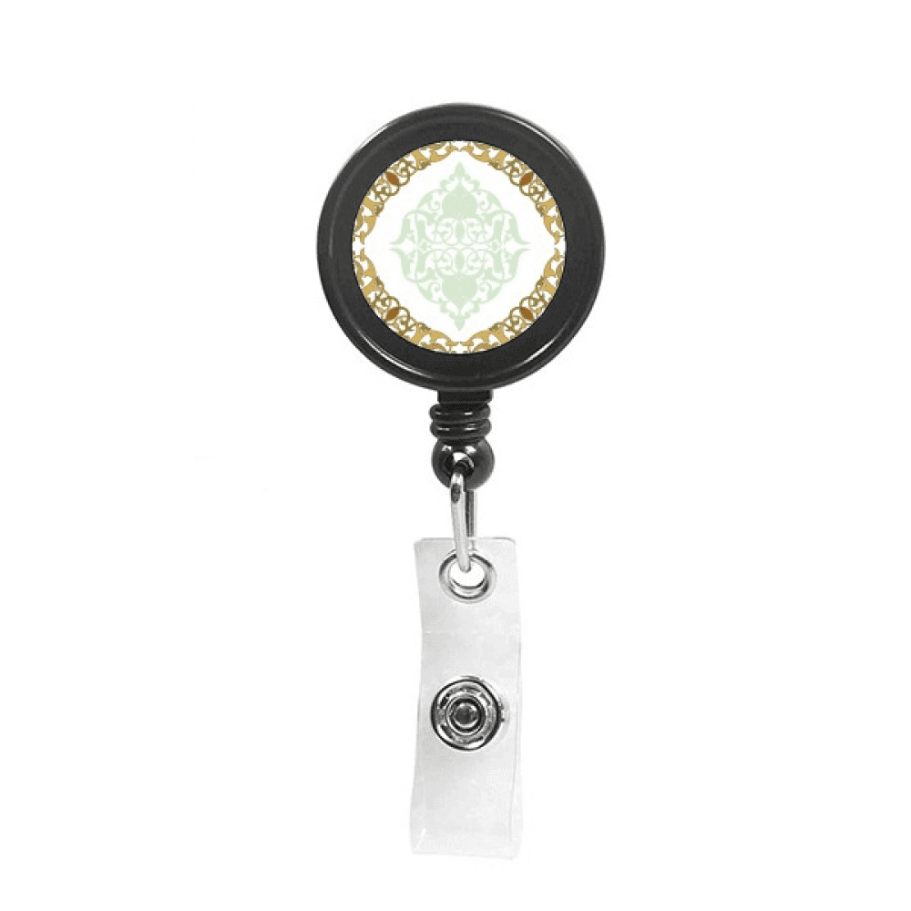 frame baroque modern flower  pattern Retractable Keychain Badge Holder ID Badge