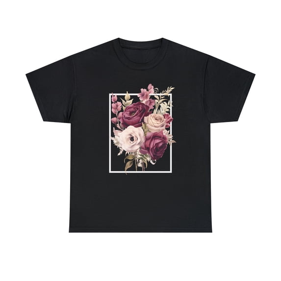 framed roses Unisex Heavy Cotton Tee