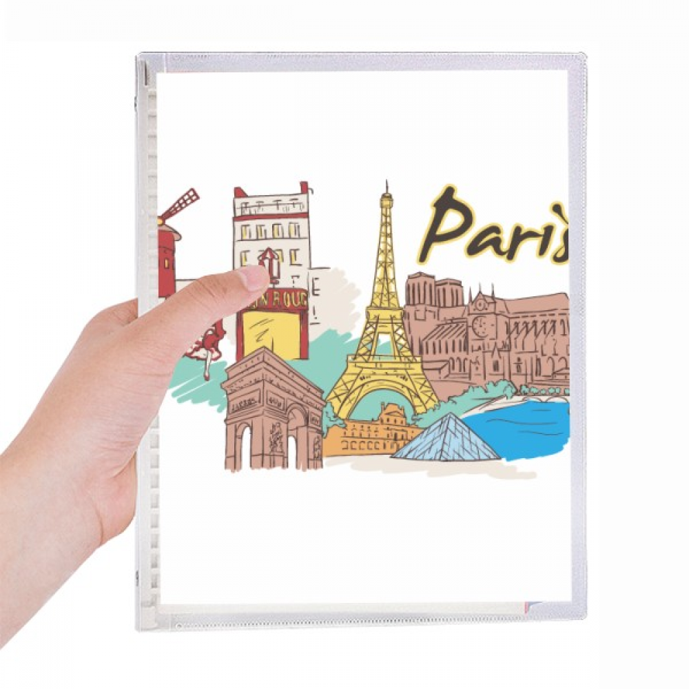 france paris eiffel tower watercolor notebook loose diary refillable ...