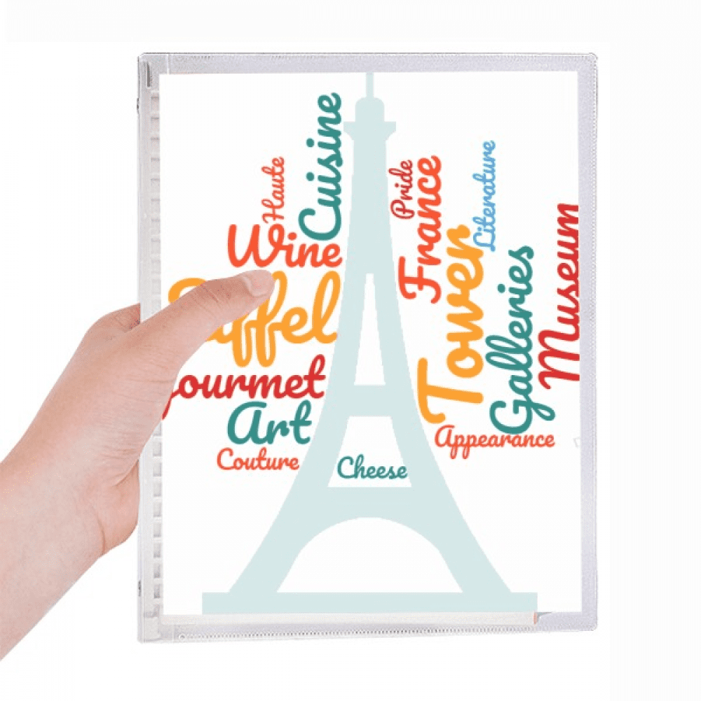 france paris eiffel tower wordcloud notebook loose diary refillable journal statiry