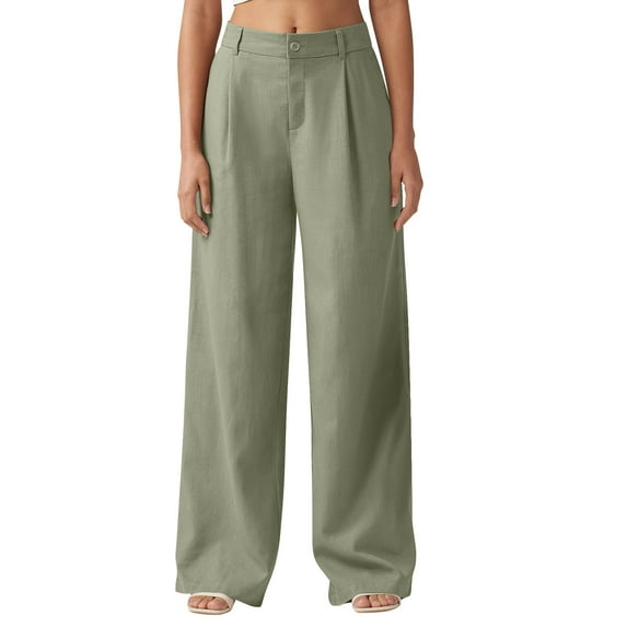 frariair 2025 Women's Relaxed Fit Distressed Jeans High Rise Wide Leg Stretchy Denim Trousers Khaki