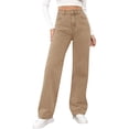 thumbnail image 1 of frariair ​2025 Women's Relaxed Fit Distressed Jeans High Rise Wide Leg Stretchy Denim Trousers​ Khaki, 1 of 7