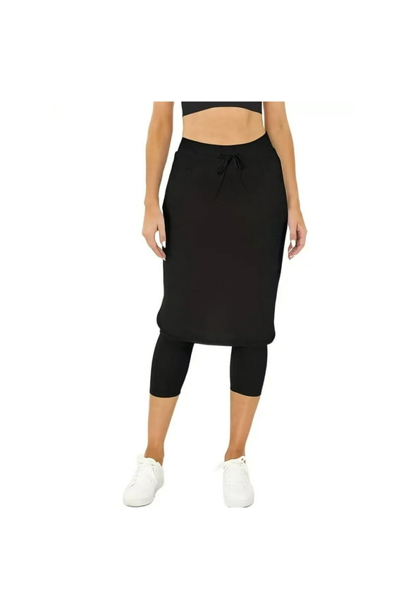 ​Athletic Skirt With Compression Shorts For Women Moisture Wicking Tennis Golf Yoga Wear Anti Glare Workout Skort Bottoms​ Black