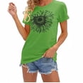 thumbnail image 1 of frariair ​Boho Chic Loose Fit Tee Featuring Rolled Sleeves And Round Neck Perfect For Music Festivals And Cafe Culture​ Green, 1 of 4
