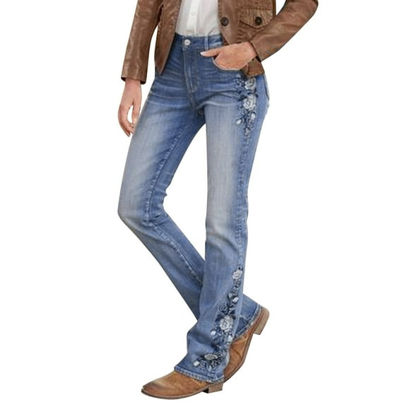 frariair Bootcut Jeans for Womens High Waisted Stretch Butt Lifting Jeggings Classic Slim Fit Denim Pants Blue