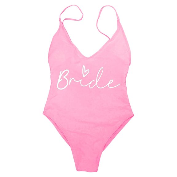 frariair ​Bridal Swim Costume Featuring Structured Torso Design For Water Photography And Ocean Celebration Activities​ Pink