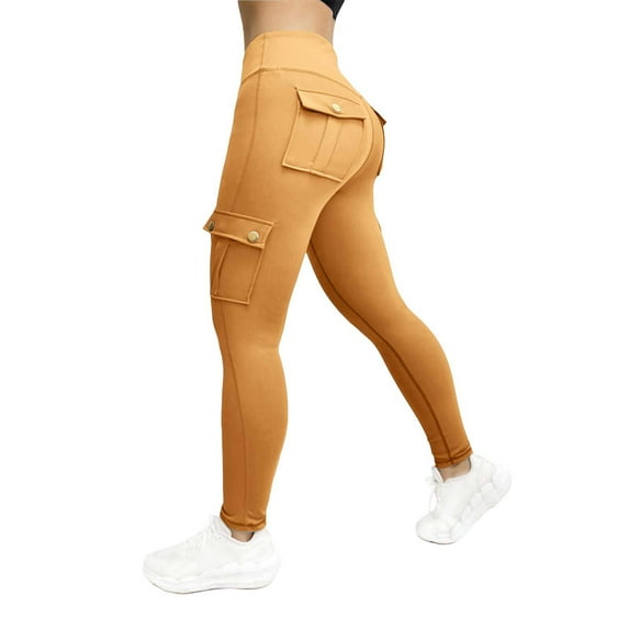 frariair Butt Sculpting Workout Tights For Women Seamless Compression Fabric High Elastic Fitness Leggings Moisture Wicking Yellow