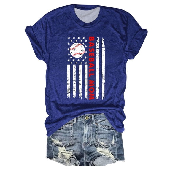 frariair Casual Printed Top Featuring Athletic Inspired Design Perfect For Summer Errands And Festivals Blue