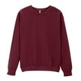 thumbnail image 1 of frariair Classic Round Neck Solid Color Sweatshirt Women Versatile Pullover Blouse Lightweight Long Sleeve Top For Layering Watermelon Red XL, 1 of 8