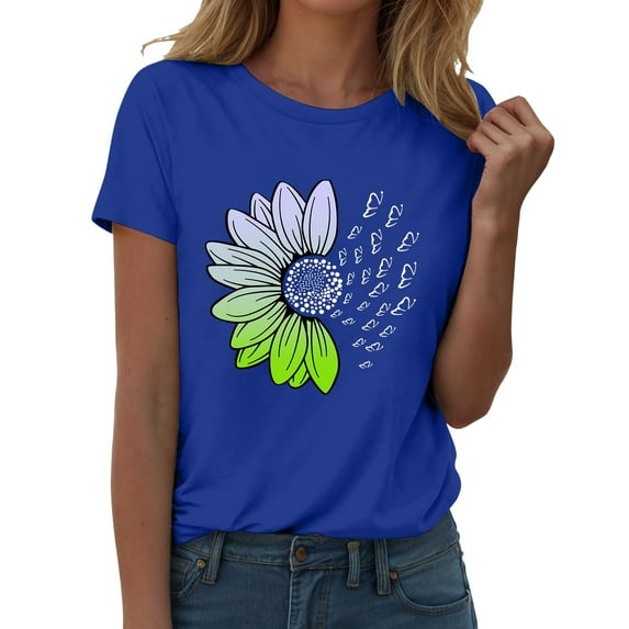frariair Cotton Tshirts for Women Womens Fashion Workout T Shirts Athletic Plus Size Tops Summer Trendy Clothes Short Sleeve Spring Tee Blue