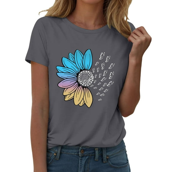 frariair Cotton Tshirts for Women Womens Fashion Workout T Shirts Athletic Plus Size Tops Summer Trendy Clothes Short Sleeve Spring Tee Dark Gray