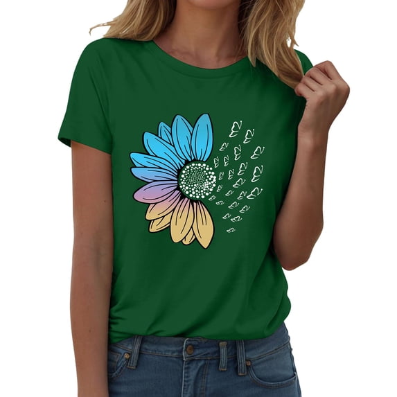 frariair Cotton Tshirts for Women Womens Fashion Workout T Shirts Athletic Plus Size Tops Summer Trendy Clothes Short Sleeve Spring Tee Green