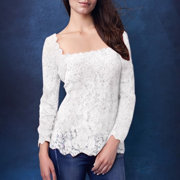 frariair ​Crochet Accent Lace Top Featuring Ethereal Sleeves Perfect For Seaside Celebrations And Summer Garden Party Elegance​ White