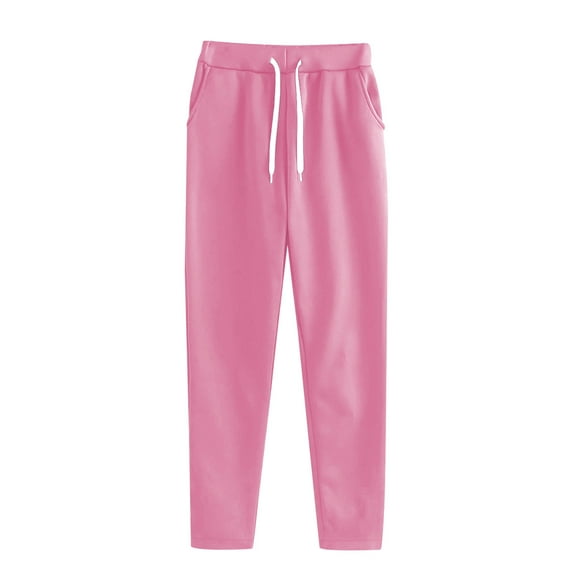 frariair Curvy Fit Fleece Lined Lounge Pants For Women Warm High Waisted Winter Casual Sweatpants Wide Leg Joggers Pink