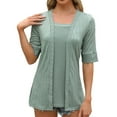 thumbnail image 1 of frariair ​Designer Inspired Blend Top Featuring Architectural Neckline Perfect For Fashion Week Off-Duty Looks​ Green, 1 of 7