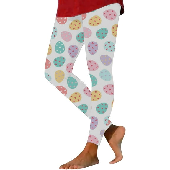 frariair Easter Leggings for Women Spring Bunny Egg Printed Slimming Yoga Pants Workout Leggings Yoga Pants