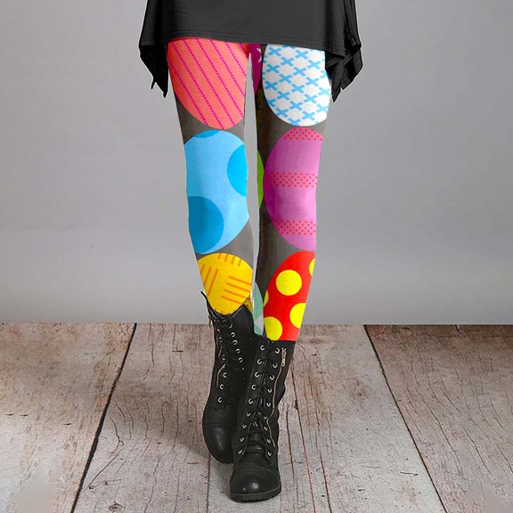 frariair Easter Leggings for Women Winter Warm Legging Print Fleece Pants Athletic Comfy High Waisted Trousers Yoga Pants Tights Pink 1 PC