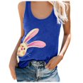thumbnail image 1 of frariair Easter Shirts for Women Summer O Neck Top Sleeveless TShirts Rabbit Pattern Print Tank Tops Graphic Tees Summer Tank Top, 1 of 5
