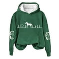 thumbnail image 1 of frariair Equestrian Graphic Print Hooded Fleece Sweatshirt Women Casual Loose Fit Long Sleeve Pullover Top For Winter Comfort Green M, 1 of 4
