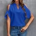 thumbnail image 1 of frariair Flowy Off-The-Shoulder Top Featuring Breathable Polyester Blend Perfect For Vacation Style And Everyday Boho Chic Blue, 1 of 5