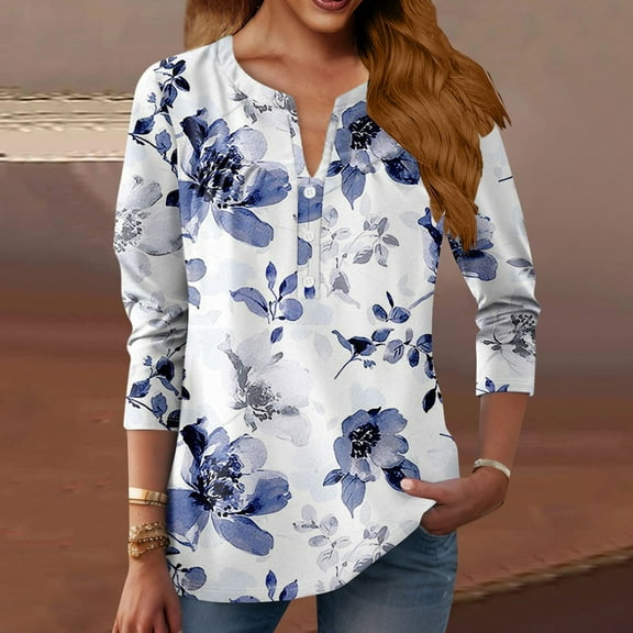 frariair Flowy Tunics For Women Featuring 3/4 Length Sleeves And V Neck Design Ideal For Spring And Summer Styling White