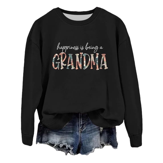 frariair Grandma Sweatshirt For Women Fall Crew Neck Sweatshirts No Hood Happiness Is Being A Grandma Thin Jacket Women Drawstring Sweatshirt