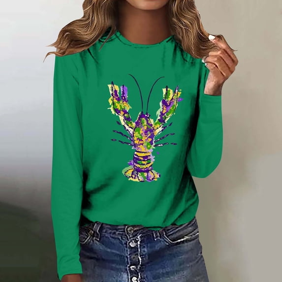 frariair ​Heritage Pattern Crew Neck Top Featuring Year-Round Appeal Perfect For Holiday Gatherings And Parade Viewing​ Green