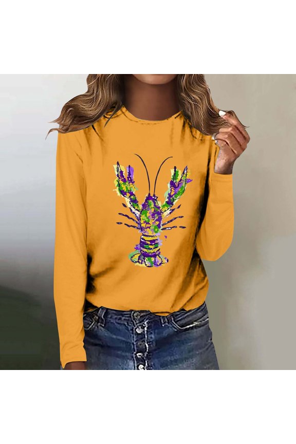 ​Heritage Pattern Crew Neck Top Featuring Year-Round Appeal Perfect For Holiday Gatherings And Parade Viewing​ Yellow