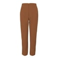 thumbnail image 1 of frariair ​High Waisted Cropped Dress Pants For Women Stretchy Work Wear With Side Pockets Professional Comfort Fit Slacks​ Brown, 1 of 5