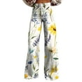 thumbnail image 1 of frariair High Waisted Jeans for Women Wide Leg Pants Woman Waist Floral Patterned Lightweight Loose Fit Casual Colorful Trouser Imitation Yellow, 1 of 4