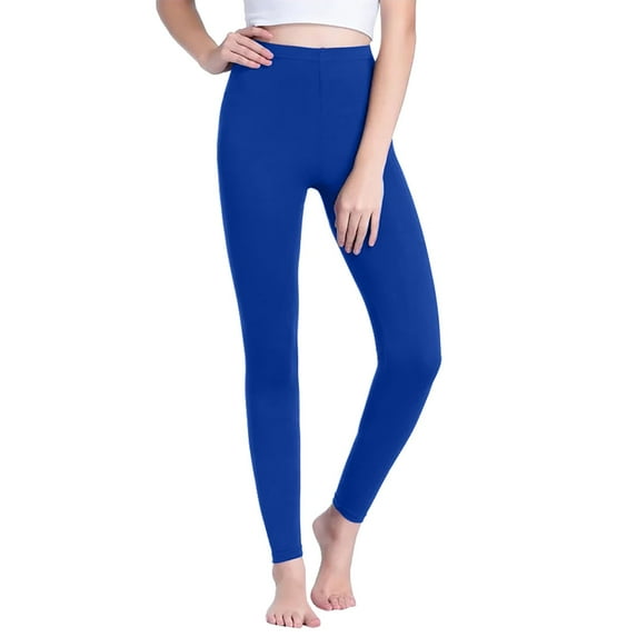 frariair High Waisted Leggings for Women Tummy Control Plus Size Buttery Workout Leggings Solid Yoga Pants Tights Blue 1 PC