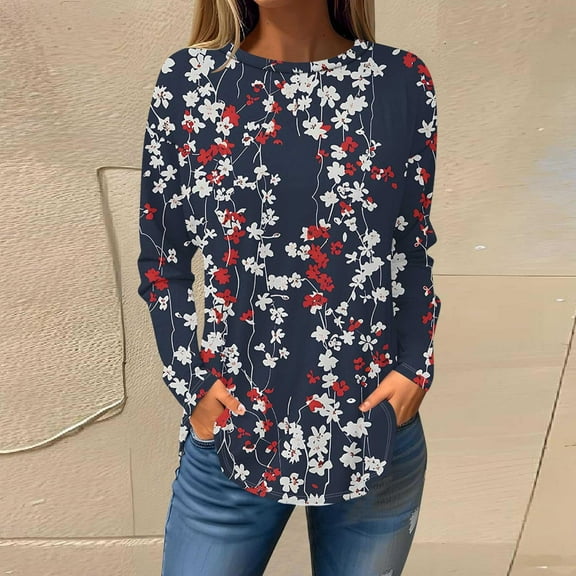 frariair ​Ladies Bohemian Print Loose Fit Tunic Blouse With Three Quarter Sleeves For Everyday Chic Style​ Black