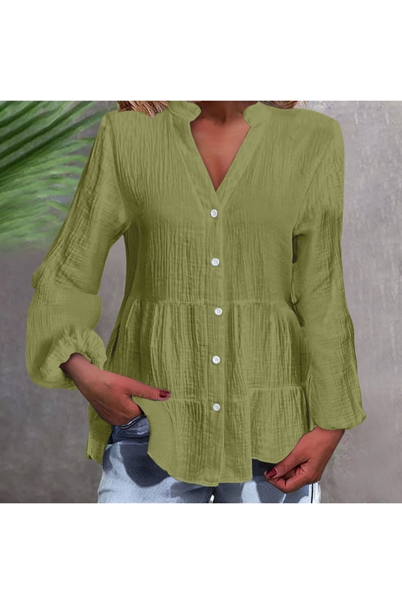 Ladies Convertible Cover Up Button Front Shirt Dress Style Womens Tunic With Versatile Styling Options For Changing Climates Army Green