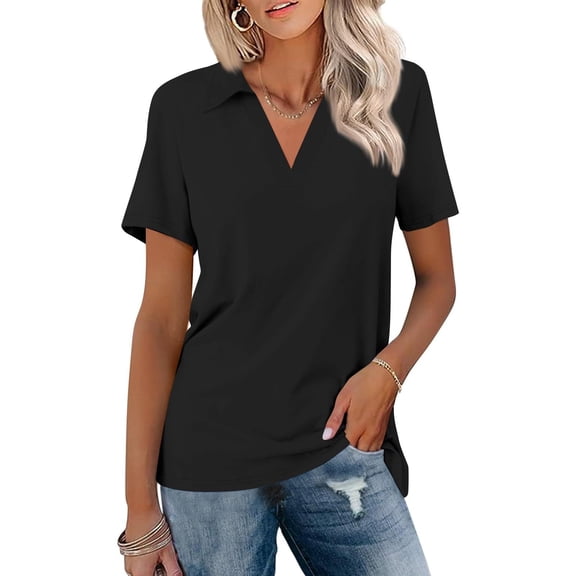 frariair ​Ladies Convertible Neckline Shirt With Stand Collar And Lightweight Fabric For Professional Travel​ Black