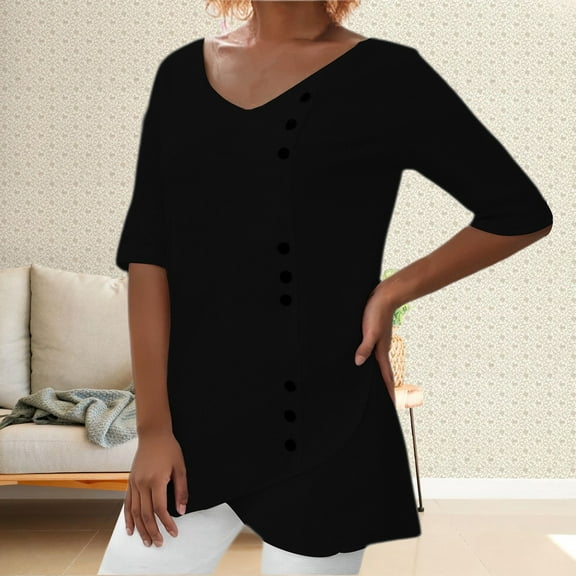 frariair Ladies Relaxed Fit Artistic Print Shirt With Ethnic Inspired Embroidery Breathable Linen-Like Fabric For Creative Professionals And Travel Black