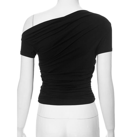 frariair ​Ladies Slim Fit Stretch Knit Top With Elasticated Hem For Sexy Date Night And Club Wear Essentials​ Black