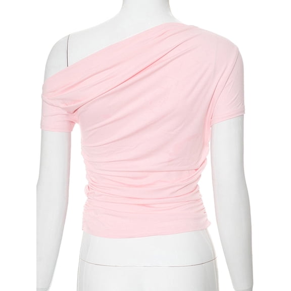 frariair ​Ladies Slim Fit Stretch Knit Top With Elasticated Hem For Sexy Date Night And Club Wear Essentials​ Pink