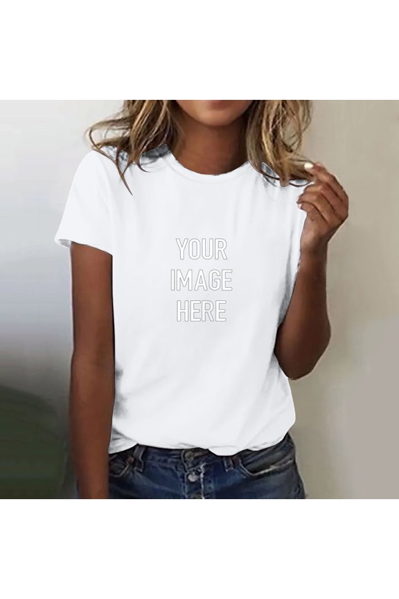 ​Ladies Soft Jersey Crew Neck T-Shirt With Minimalist Design For Mother's Day Gifting And Family Reunion Outfits​ White