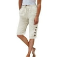 frariair Linen Shorts for Women Knee Length Shorts Casual Shorts Loose